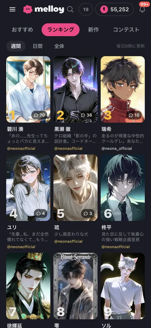 ランキングタブ